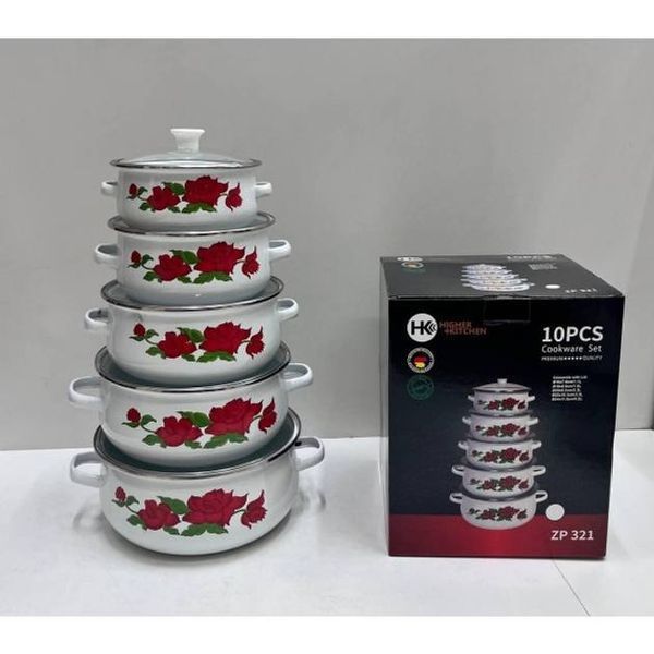 Набор эмалированных кастрюль Higher Kitchen ZP-321 набор из 10 единиц