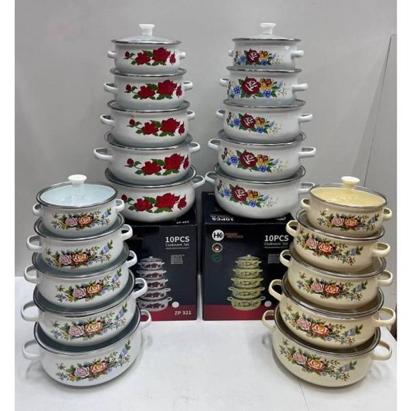 Набор эмалированных кастрюль Higher Kitchen ZP-321 набор из 10 единиц